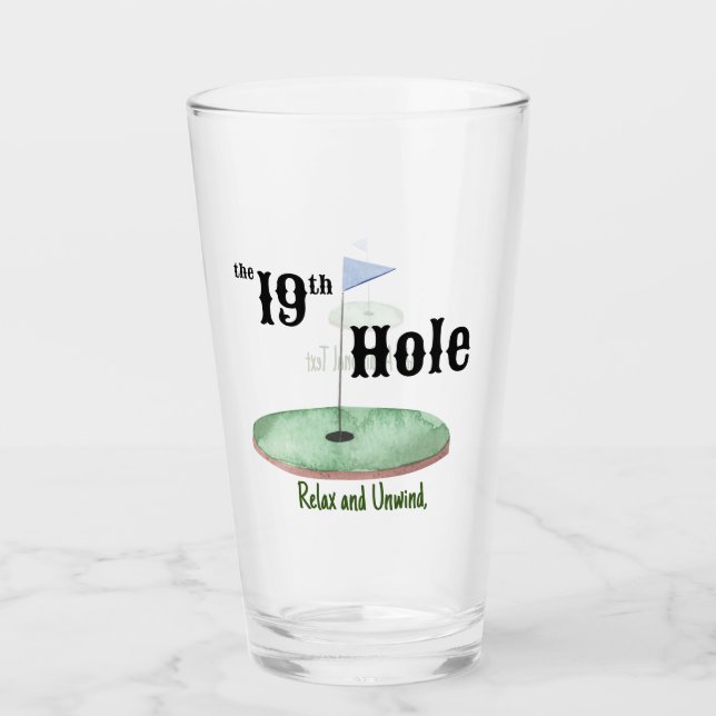 The Nineteenth Hole Glass Cup (Front)