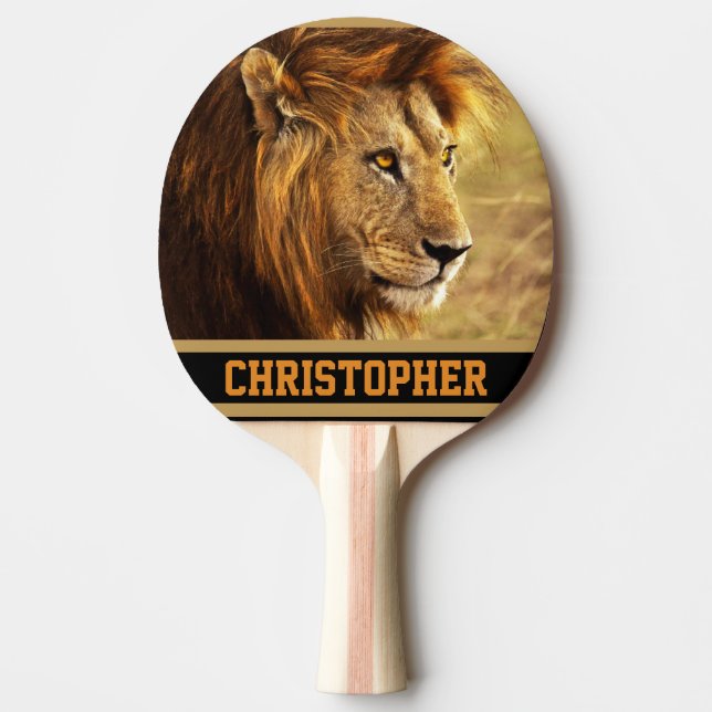 The Noble Lion Photograph Ping Pong Paddle (Front)