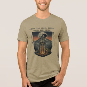 The Nocturnal Guardian: Customize Wolf Midnight Tri-Blend Shirt