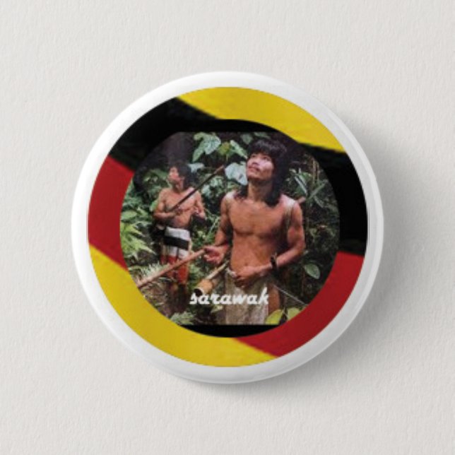The nomadic native of Borneo Island 2 Inch Round Button (Front)