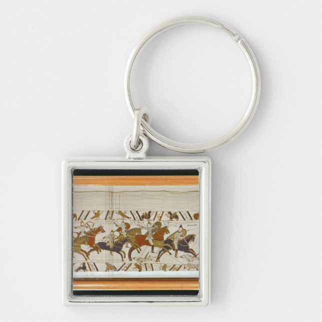 The Norman cavalry attacks the English Keychain (Front)