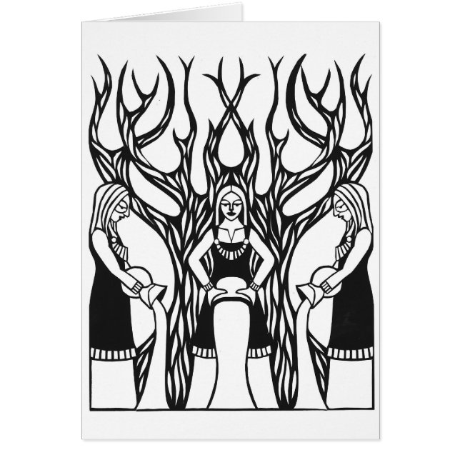 "The Norns" papercut design by Jennifer Kuhns (Front)