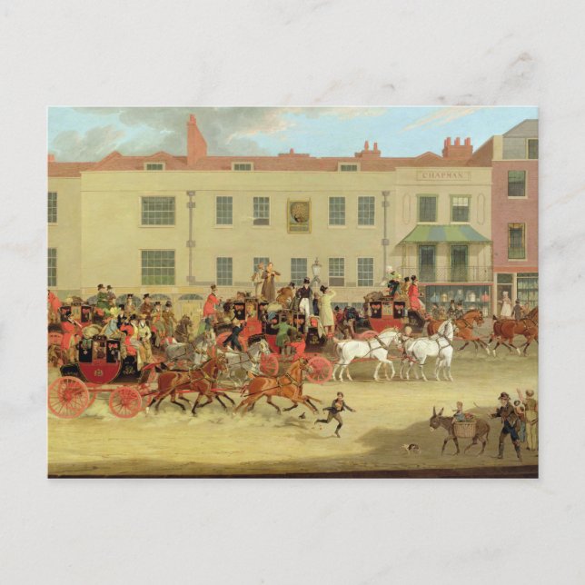 The North Country Mails at the Peacock, Islington, Postcard (Front)