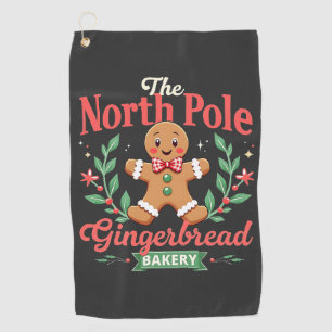 The North Pole Gingerbread Bakery Christmas  Golf Towel