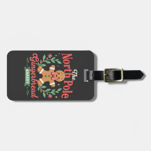 The North Pole Gingerbread Bakery Christmas  Luggage Tag
