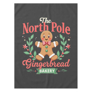 The North Pole Gingerbread Bakery Christmas Tablecloth