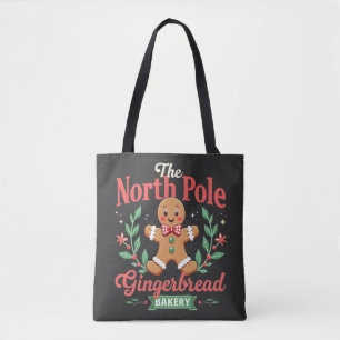 The North Pole Gingerbread Bakery Christmas Tote Bag