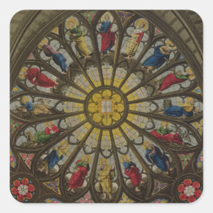 The North Window, plate D from 'Westminster Abbey' Square Sticker