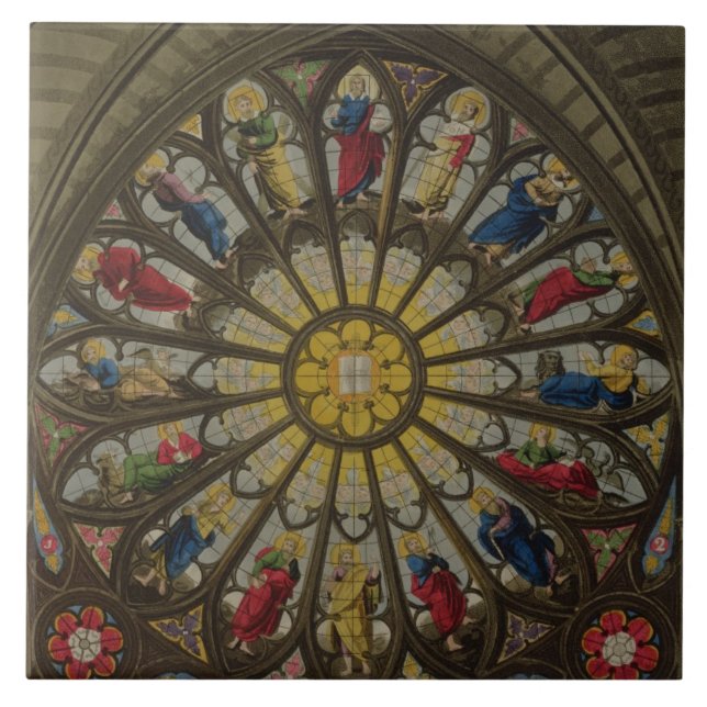 The North Window, plate D from 'Westminster Abbey' Tile (Front)