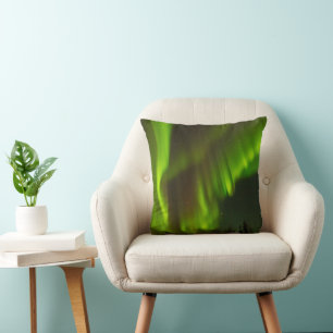 The Northern Lights   Fairbanks, Alaska Throw Pillow