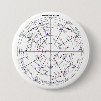 The Northern Star Chart of Navigational Astronomy 3 Inch Round Button