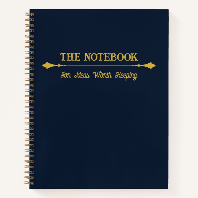 The Notebook | Minimalist Navy Blue Gold Journal (Front)