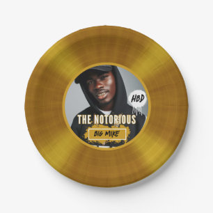 The Notorious Custom Photo Hip Hop Gold Record Paper Plate