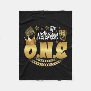 The Notorious One Old School Hip Hop Funny 1st Bir Fleece Blanket