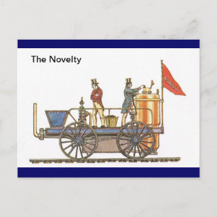 The Novelty, early steam train Postcard