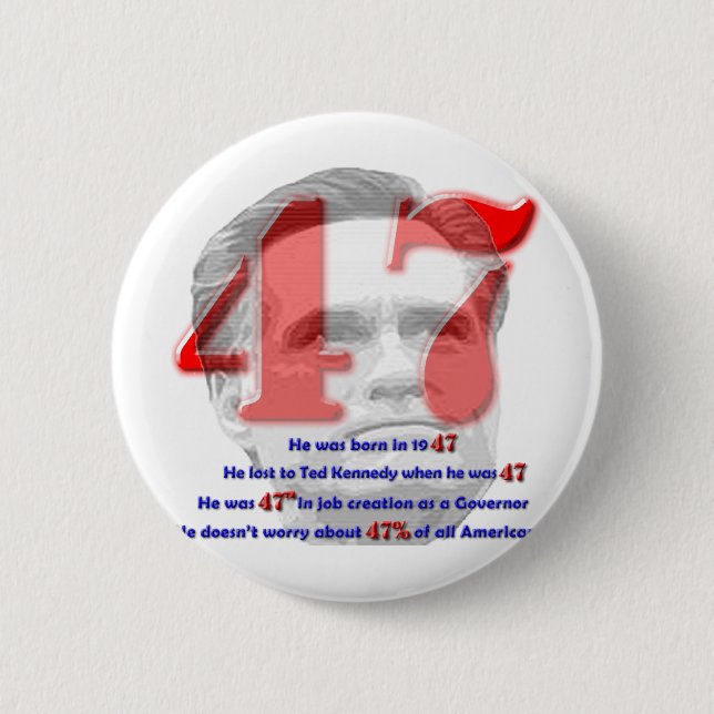 The Number 47 2 Inch Round Button (Front)