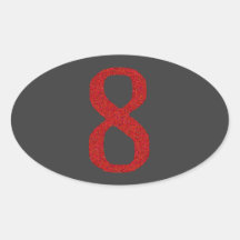 THE NUMBER 8 IN RED