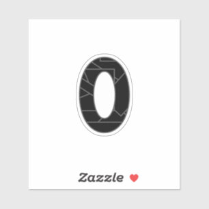 The number zero (0) in black
