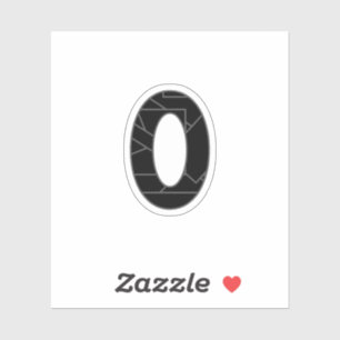 The number zero (0) in black