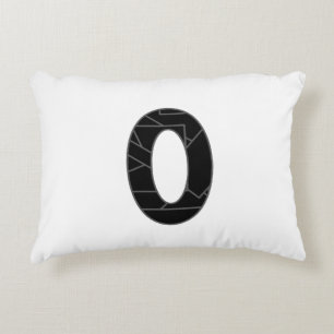 The number zero (0) in black accent pillow