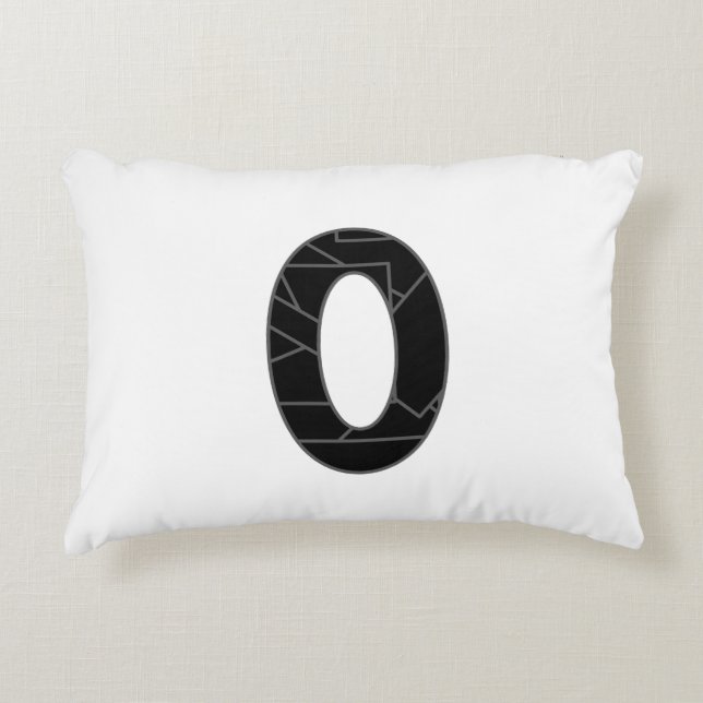 The number zero (0) in black accent pillow (Front)