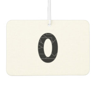 The number zero (0) in black air freshener