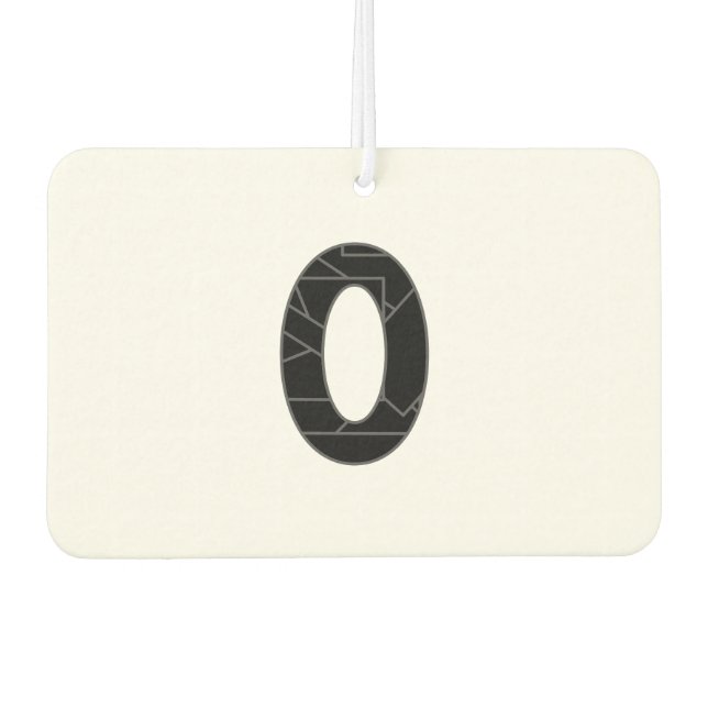 The number zero (0) in black air freshener (Front)
