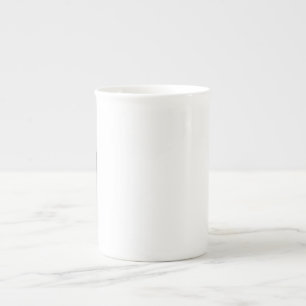 The number zero (0) in black bone china mug