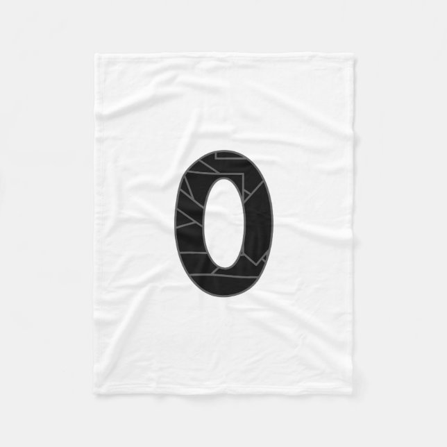 The number zero (0) in black fleece blanket (Front)