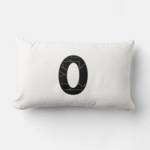 The number zero (0) in black lumbar pillow