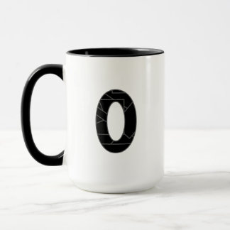 The number zero (0) in black mug