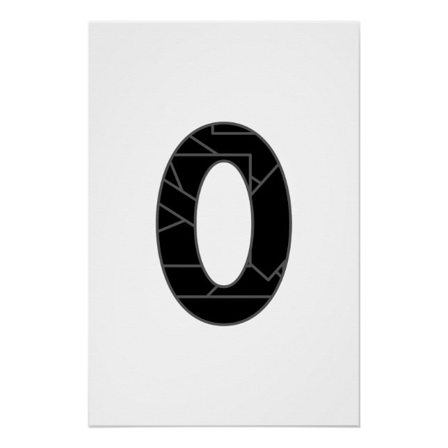 The number zero (0) in black poster (Front)