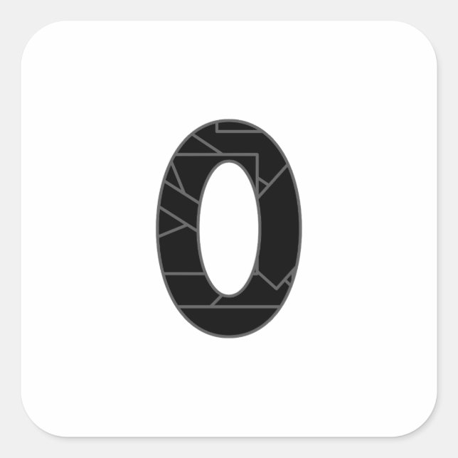 The number zero (0) in black square sticker (Front)