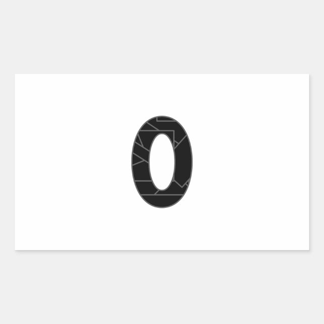 The number zero (0) in black sticker (Front)