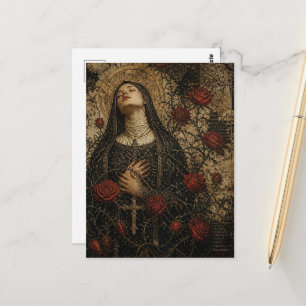 The Nun and the Red Roses Postcard