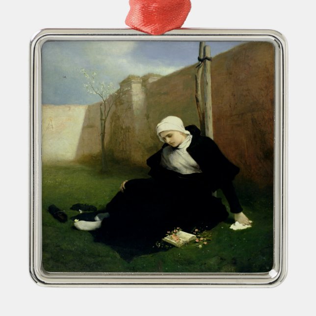 The Nun in the Cloister Garden, 1869 Metal Ornament (Front)