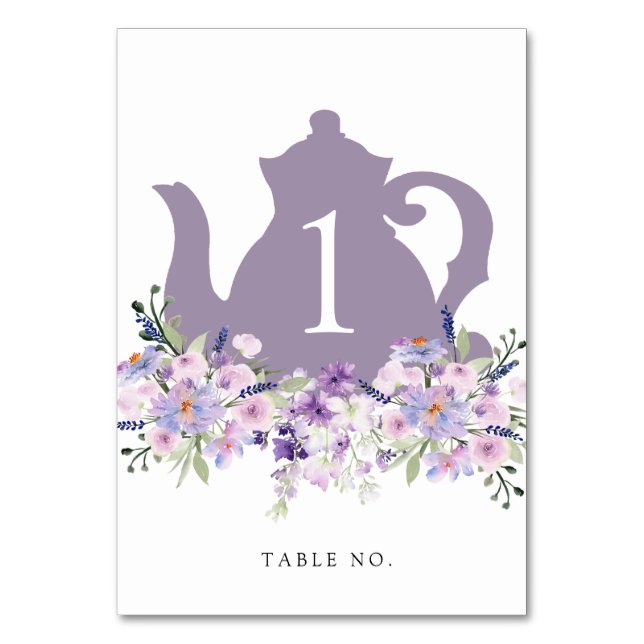 Thé nuptiale Douche violet Teapot Numéro de table (Par défaut)