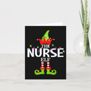 The Nurse Elf Christmas Matching Pajamas  Card