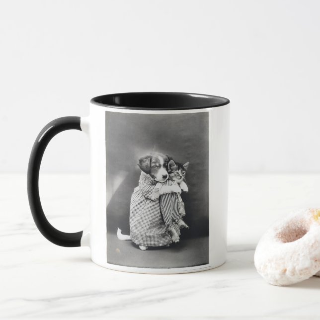 The Nurse Puppy Kitten Harry Whittier Frees 1914 Mug (With Donut)
