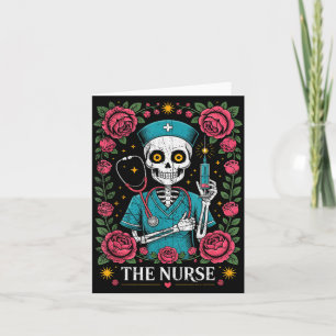 The Nurse Skeleton And Flower  Card