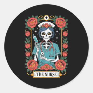 The Nurse Tarot Card Classic Round Sticker