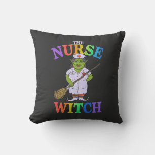The Nurse Witch A Spooky Halloween Tale of Horror  Throw Pillow