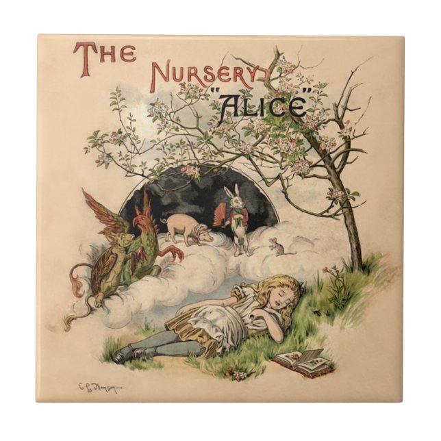 The Nursery Alice 1890 Vintage Wonderland Cover Tile (Front)