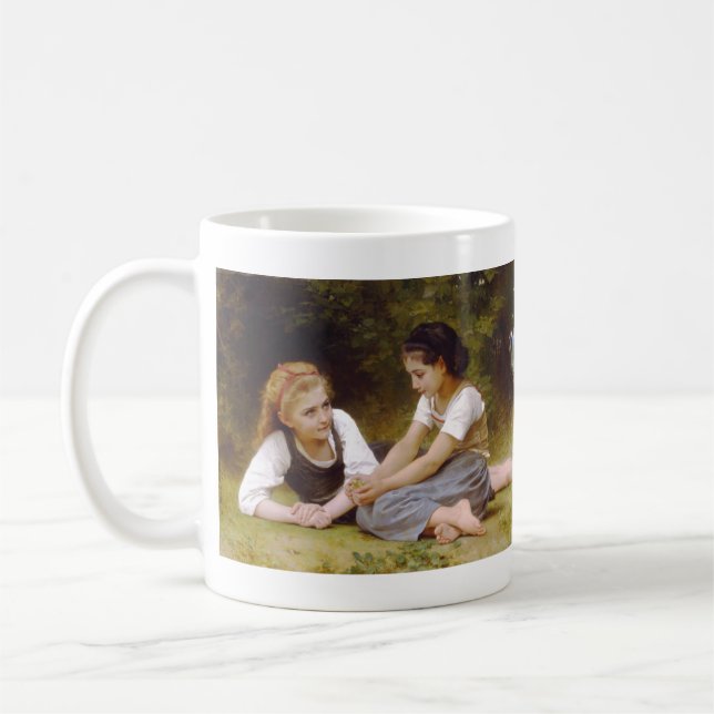 The Nut Gatherers by William Adolphe Bouguereau Coffee Mug (Left)