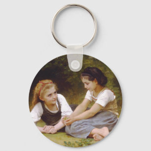 The Nut Gatherers by William Adolphe Bouguereau Keychain