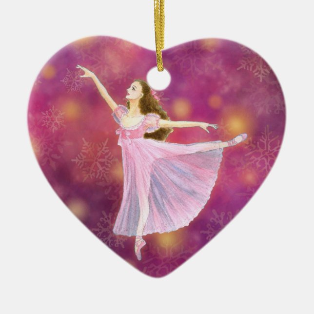 The Nutcracker Ballet Heart Shape Ornament - Clara (Front)
