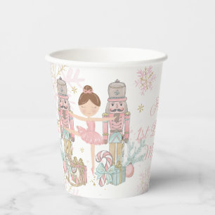 The Nutcracker Ballet Pastel Blush Pink Christmas Paper Cups