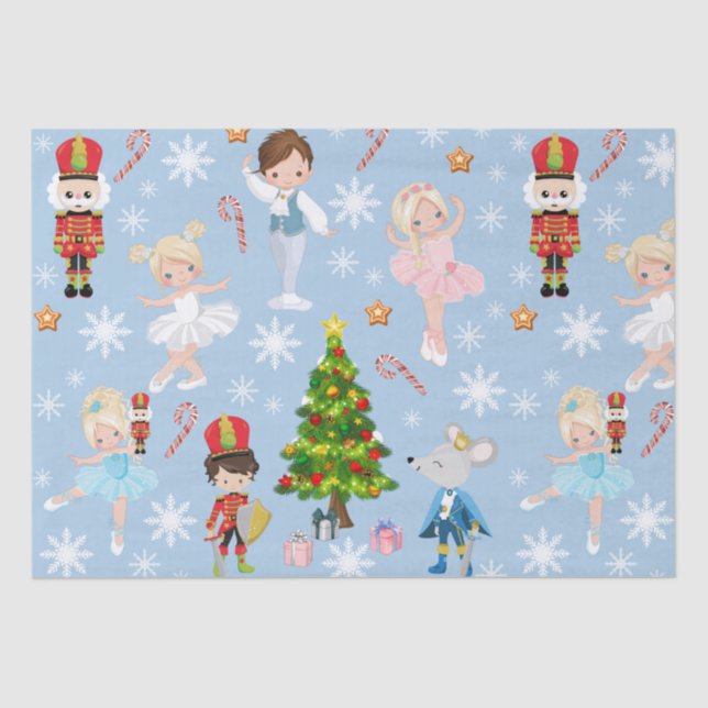 The Nutcracker Characters Blue Winter Christmas Tissue Paper (Front)