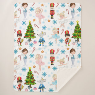The Nutcracker Characters Clara Winter Christmas Sherpa Blanket