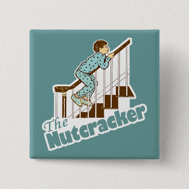 The Nutcracker Christmas 2 Inch Square Button (Front)